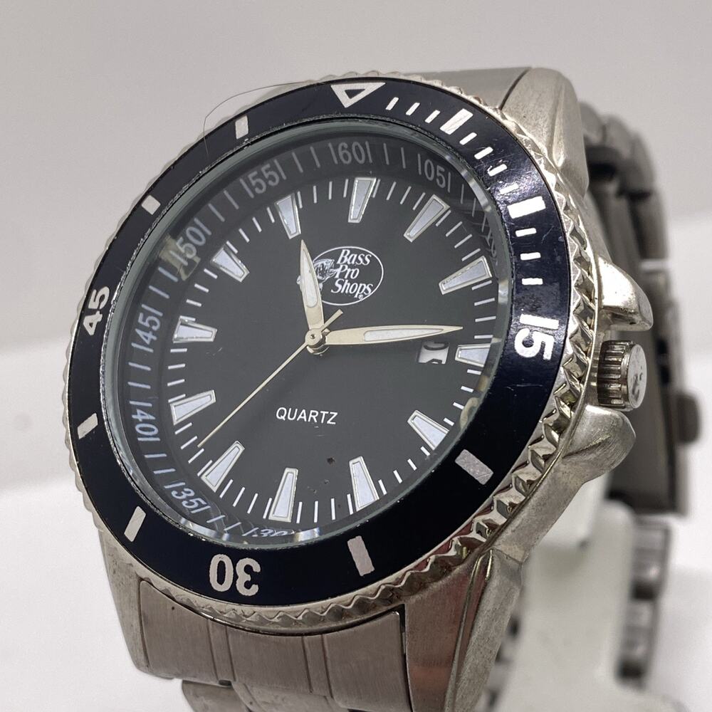 Bass Pro Shops Mens Dive Style Rotating Bezel Watch New Battery